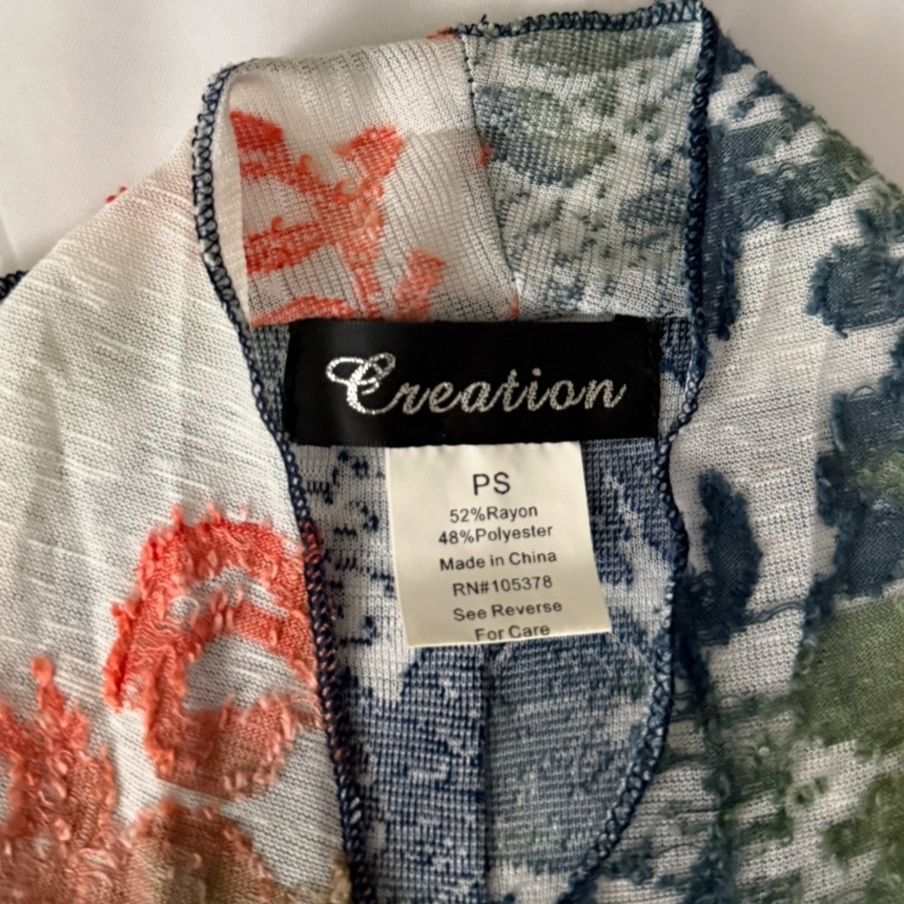 Creation Patterned Multi-Color Open Front Sheer C… - image 5